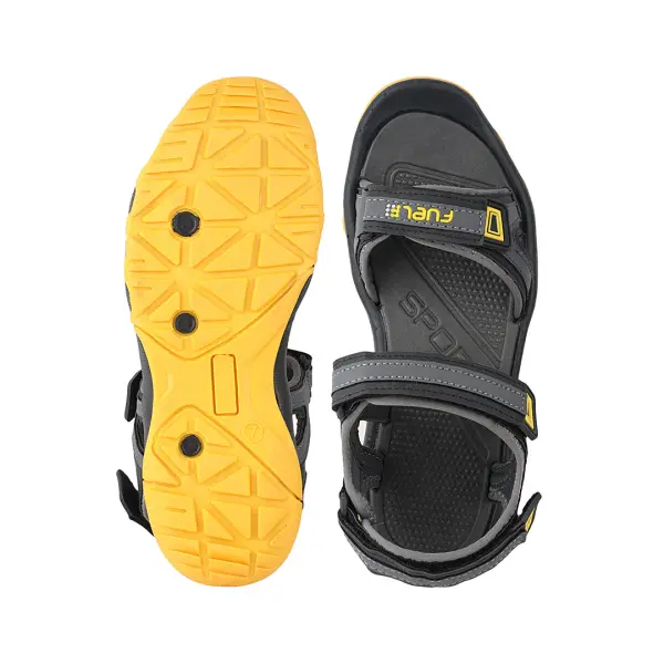 FUEL Captain Sandals for Men (Black-Yellow) - Image 7
