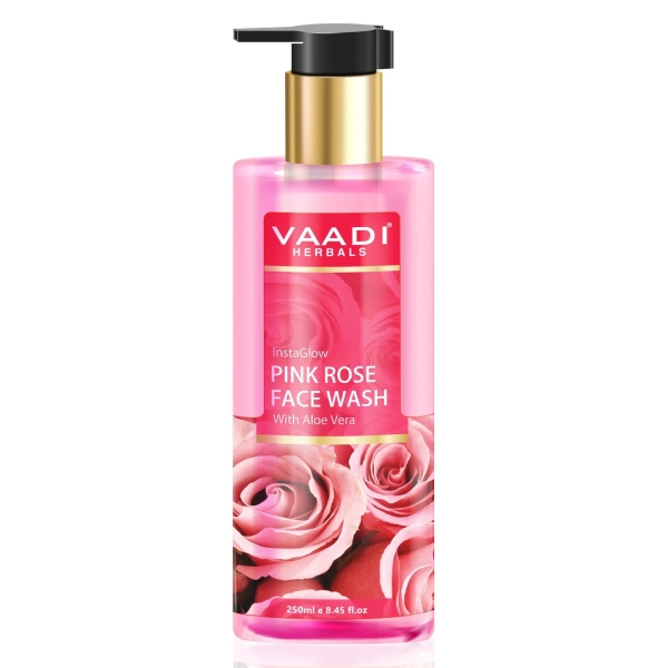 VAADI Insta Glow Pink Rose Face wash with Aloe vera extract (250ml) - Image 2
