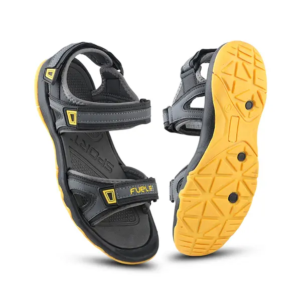 FUEL Captain Sandals for Men (Black-Yellow) - Image 6