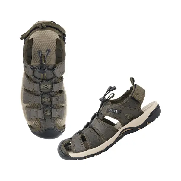 Fuel Soldier-08 Fisherman Sandals for Men (Olive-Beige) - Image 5