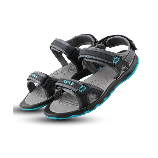 FUEL Captain Sandals for Men (Gray-Aqua) - Image 4