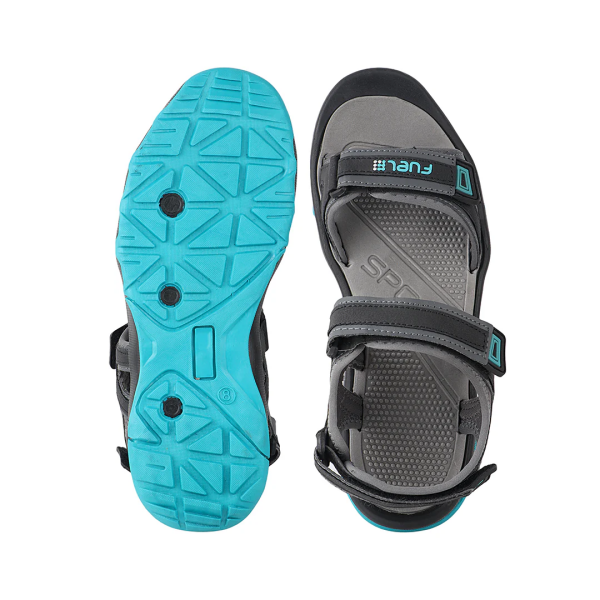 FUEL Captain Sandals for Men (Gray-Aqua) - Image 6