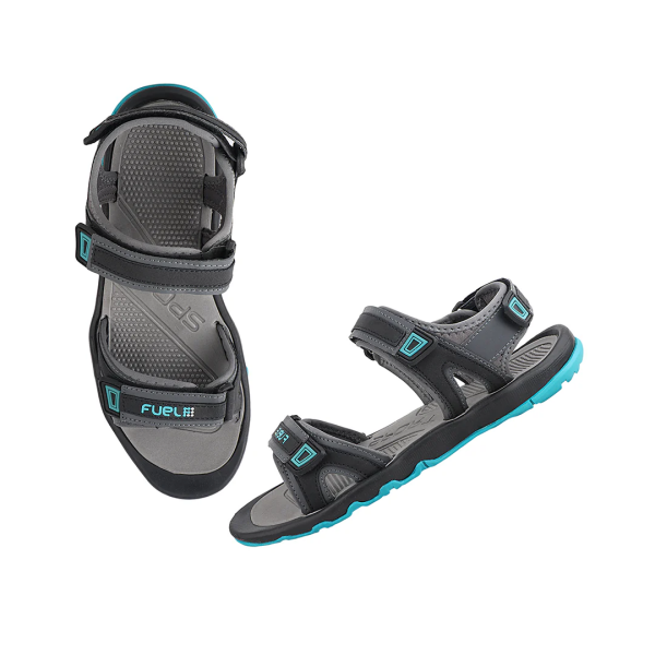 FUEL Captain Sandals for Men (Gray-Aqua) - Image 5