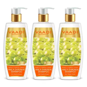 VAADI Amla Shikakai Shampoo - Hairfall & Damage Control (Pack of 3)[350 ml each]