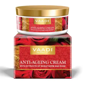 VAADI Anti Ageing Cream with extracts of Almonds, Wheatgerm and Rose (150gm) (Pack of 3)