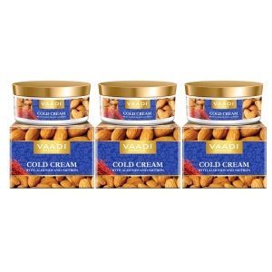 VAADI Cold Cream with Almond Oil, Aloe Vera & Saffron (150 gm) (Pack of 3)