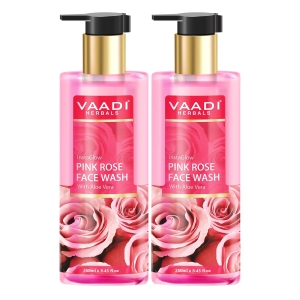 VAADI Pack of 2 Insta Glow Pink Rose Face wash with Aloe vera extract (250ml each)