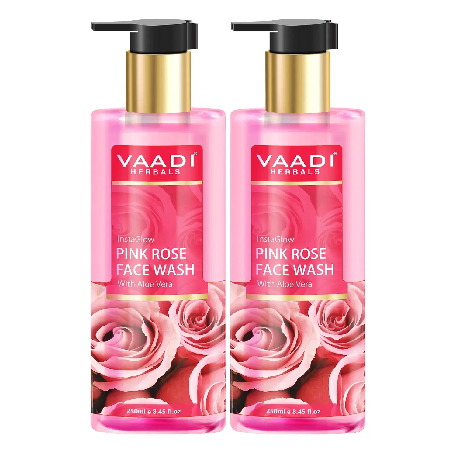 VAADI Pack of 2 Insta Glow Pink Rose Face wash with Aloe vera extract (250ml each)