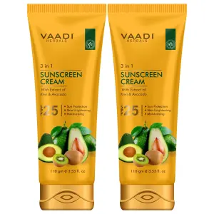 VAADI Sunscreen Cream SPF-25 with Extracts of Kiwi & Avocado (110 gm) (Pack of 2)