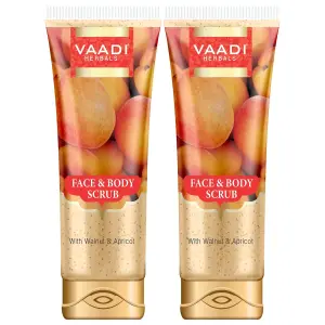 VAADI Face & Body Scrub with Walnut & Apricot (110gm) (Pack of 2)