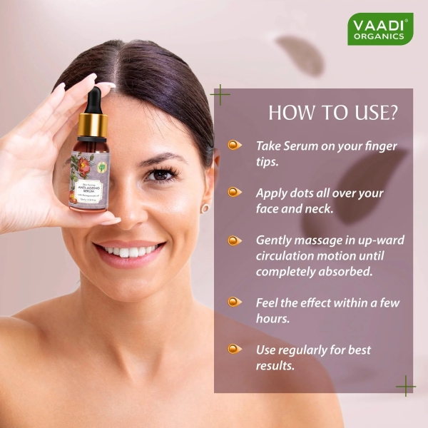 VAADI Vitamin E Anti Ageing Serum with Pomegranate Oil (10 ml) - Image 4