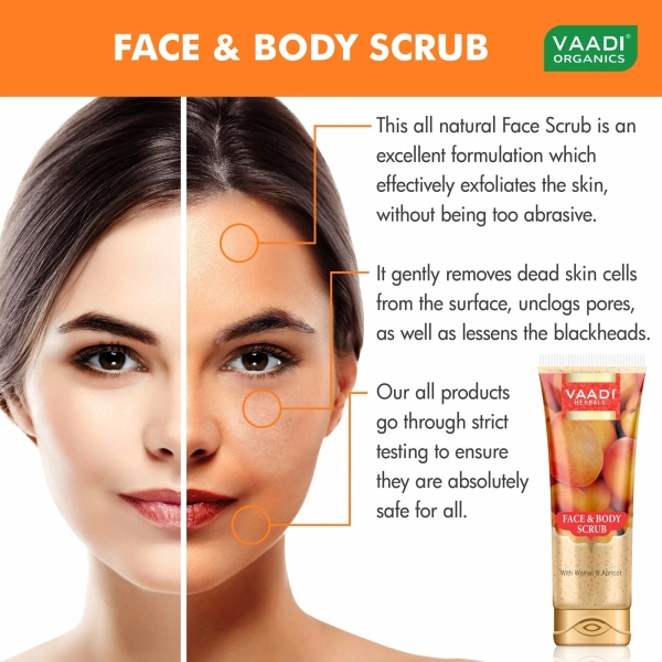 VAADI Face & Body Scrub with Walnut & Apricot (110gm) (Pack of 2) - Image 3