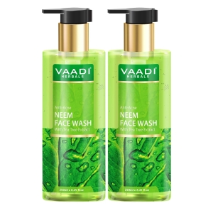 VAADI Anti-Acne Neem Face Wash With Tea Tree Extract (250ml each) (Pack of 2)