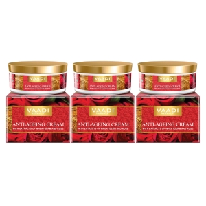 VAADI Anti-Ageing Cream Almond Wheatgerm Oil & Rose (30gm each) (Pack of 3)