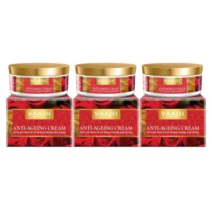 VAADI Anti-Ageing Cream Almond Wheatgerm Oil & Rose (30gm each) (Pack of 3)
