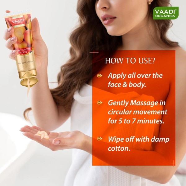 VAADI Face & Body Scrub with Walnut & Apricot (110gm) (Pack of 2) - Image 4