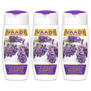 VAADI Lavender Shampoo with Rosemary Extract-Intensive Repair System (Pack of 3)[110 ml]