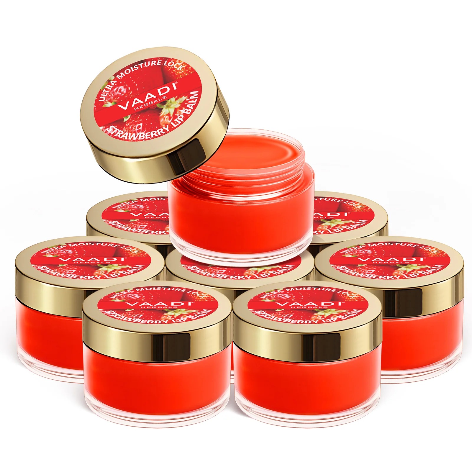 VAADI Nourishing Strawberry and Honey Lip Balm 8 pack (6 gms each)