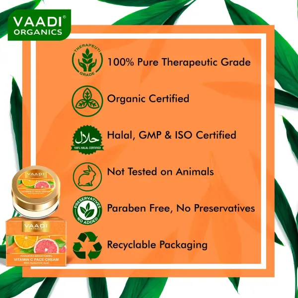 VAADI Vitamin C Face Cream with Hyaluronic Acid (30 gm) - Image 6