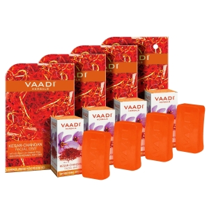 VAADI Kesar Chandan Facial Bars with Extract of Orange Peel (25 gm) (Pack of 4)