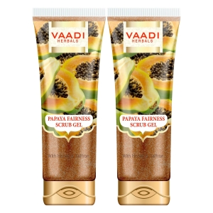 VAADI Papaya Fairness Scrub Gel with Honey & Saffron (110gm) (Pack of 2)