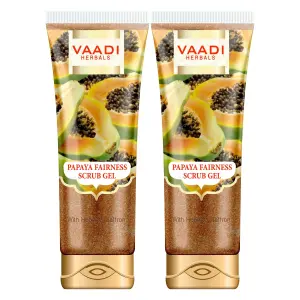 VAADI Papaya Fairness Scrub Gel with Honey & Saffron (110gm) (Pack of 2)
