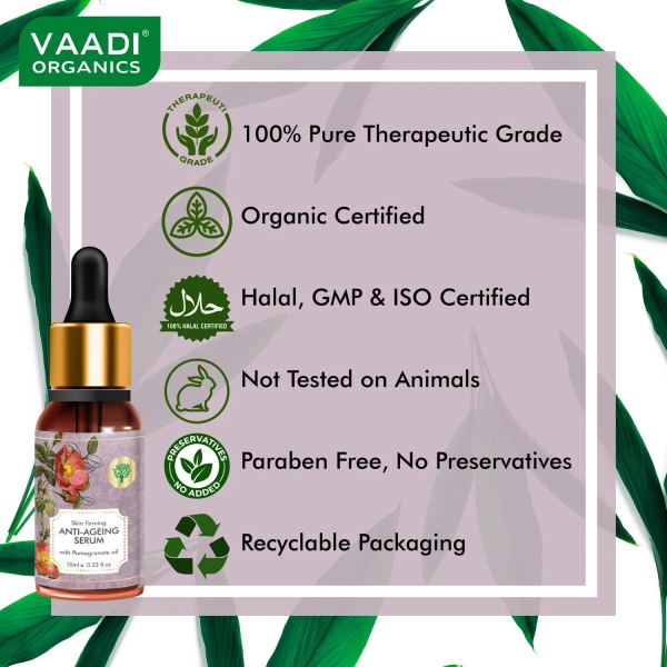 VAADI Vitamin E Anti Ageing Serum with Pomegranate Oil (10 ml) - Image 5