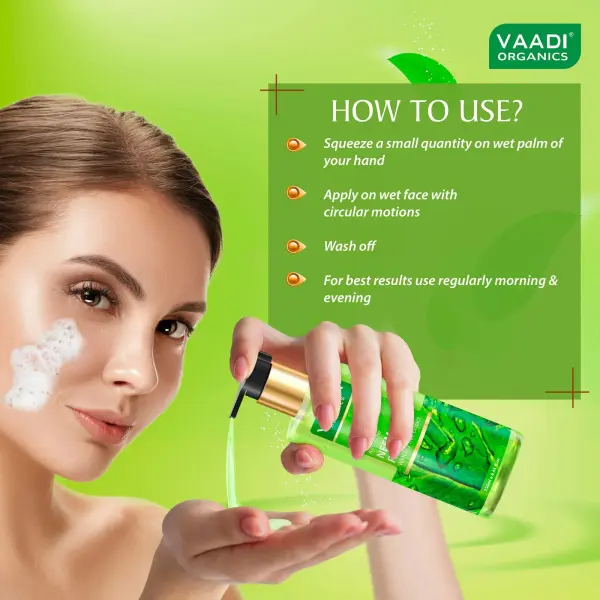 VAADI Anti-Acne Neem Face Wash With Tea Tree Extract (250ml each) (Pack of 2) - Image 3