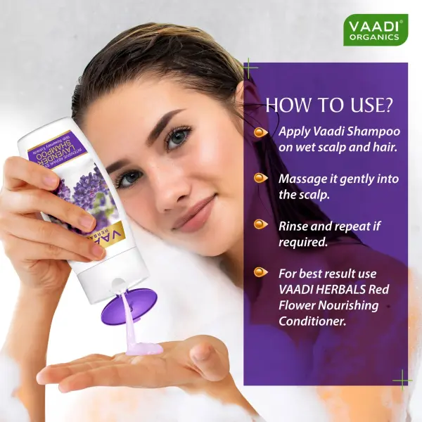 VAADI Lavender Shampoo with Rosemary Extract-Intensive Repair System (Pack of 3)[110 ml] - Image 3