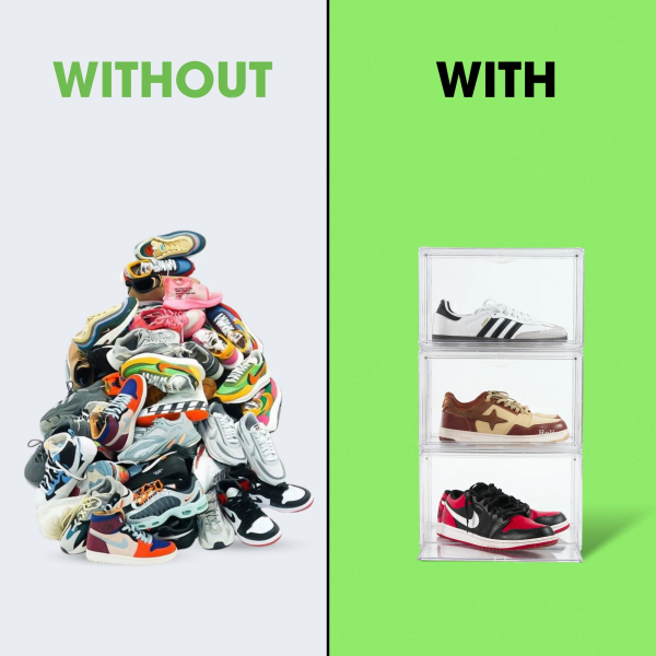 Premium Stackable Shoe Storage Boxes Clear Shoe Storage Box Magnetic Sneaker Case Organizer - Image 5