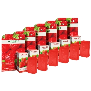 VAADI Strawberry Facial Bars with Grapeseed Extract (25gm) (Pack of 6)