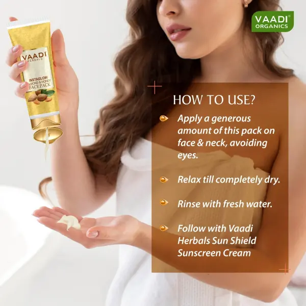 VAADI Instaglow Almond & Honey Face Pack (120 gm) - Image 4