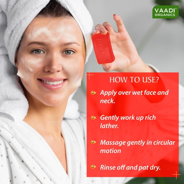 VAADI Strawberry Facial Bar with Grapeseed Extract (25 gm) - Image 3