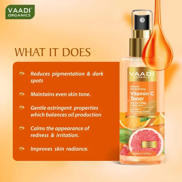 VAADI Vitamin C Toner with Niacinamide & Witch Hazel (110 ml) - Image 3