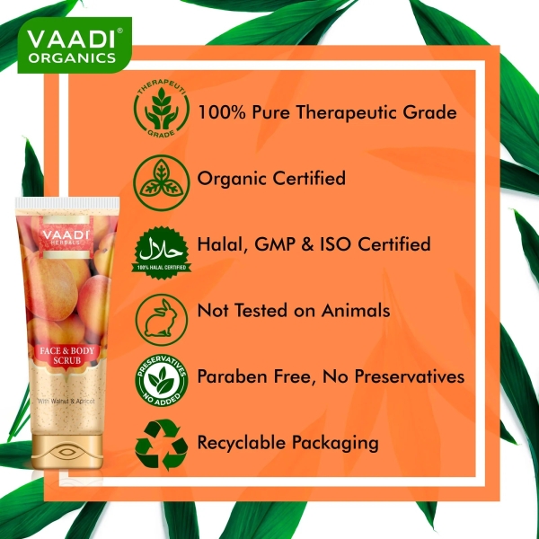VAADI Face & Body Scrub with Walnut & Apricot (110gm) (Pack of 2) - Image 6