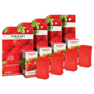 VAADI Strawberry Facial Bars with Grapeseed Extract (25 gm) (Pack of 4)