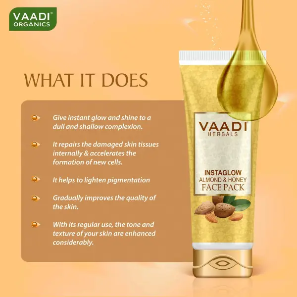 VAADI Instaglow Almond & Honey Face Pack (120 gm) - Image 5