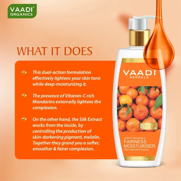 VAADI Fairness Moisturiser With Mandarin Extract (350 ml) - Image 2