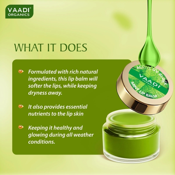 VAADI Pack of 4 Lip Balm - Mint (6 gms each) - Image 4