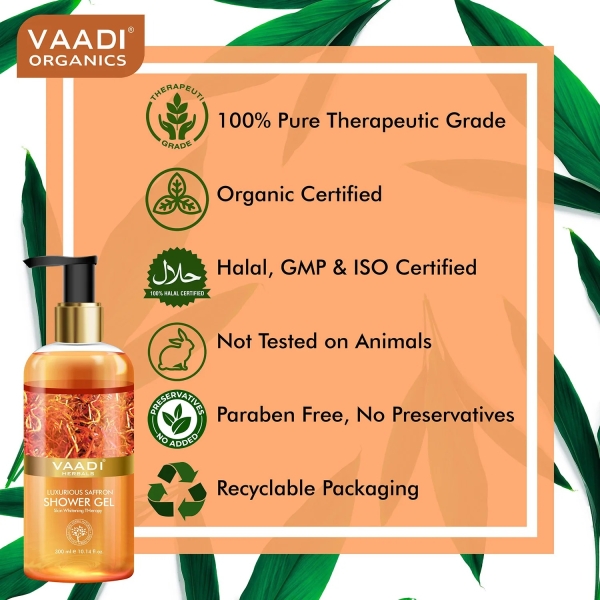 VAADI Luxurious Saffron Shower Gel (300 ml) - Image 2