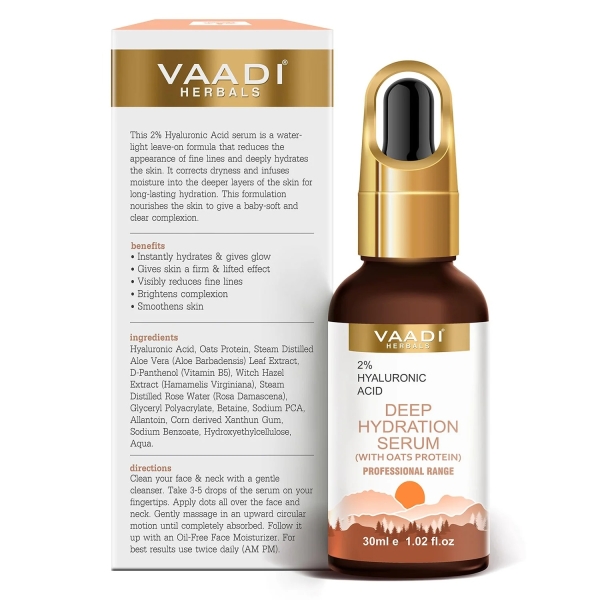 VAADI Deep Hydration Serum With 2% Hyaluronic Acid & Oats Protein (30 ml) - Image 4