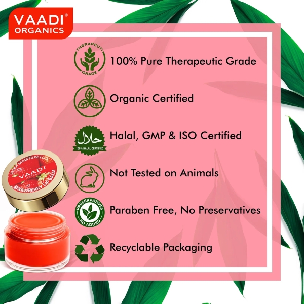 VAADI Nourishing Strawberry and Honey Lip Balm 8 pack (6 gms each) - Image 6