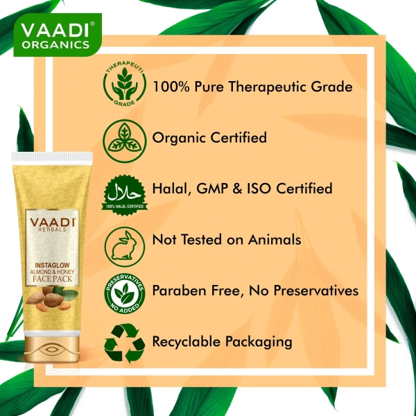 VAADI Instaglow Almond & Honey Face Pack (120 gm) (Pack of 2) - Image 5