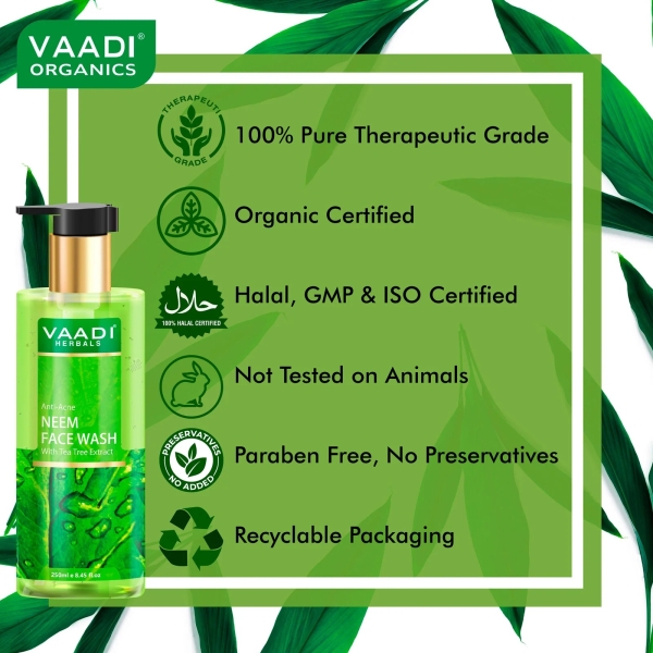 VADDI Anti-Acne Neem Face Wash With Tea Tree Extract (60 ml) - Image 5