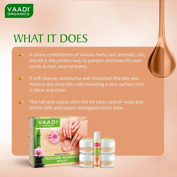 VAADI Pedicure Manicure Spa Kit - Soothing & Refreshing (135 gms) - Image 2
