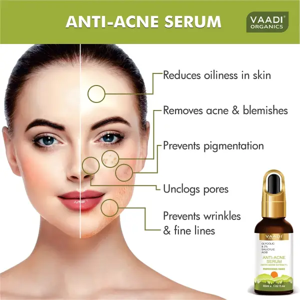 VAADI Anti-Acne Serum With Glycolic & 2% Salicylic Acid (30 ml) - Image 2