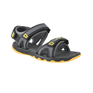 FUEL Captain Sandals for Men (Black-Yellow)