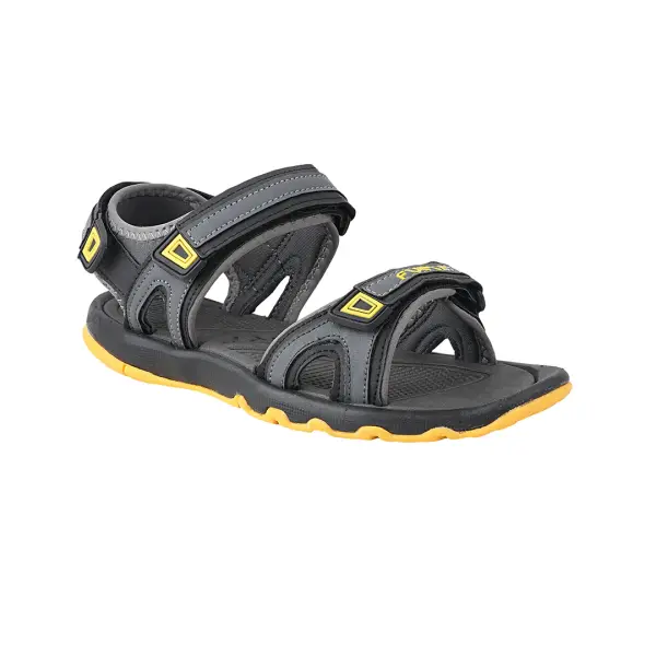 FUEL Captain Sandals for Men (Black-Yellow)