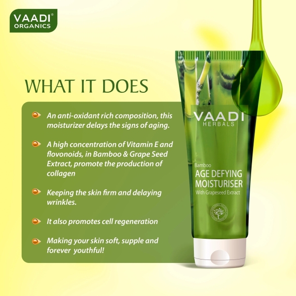 VAADI Bamboo Age Defying Moisturizer with Grapeseed Extract (60 ml) - Image 4