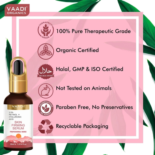 VAADI Skin Firming Serum With 2.5% Retinol & Hyaluronic Acid (30 ml) - Image 5